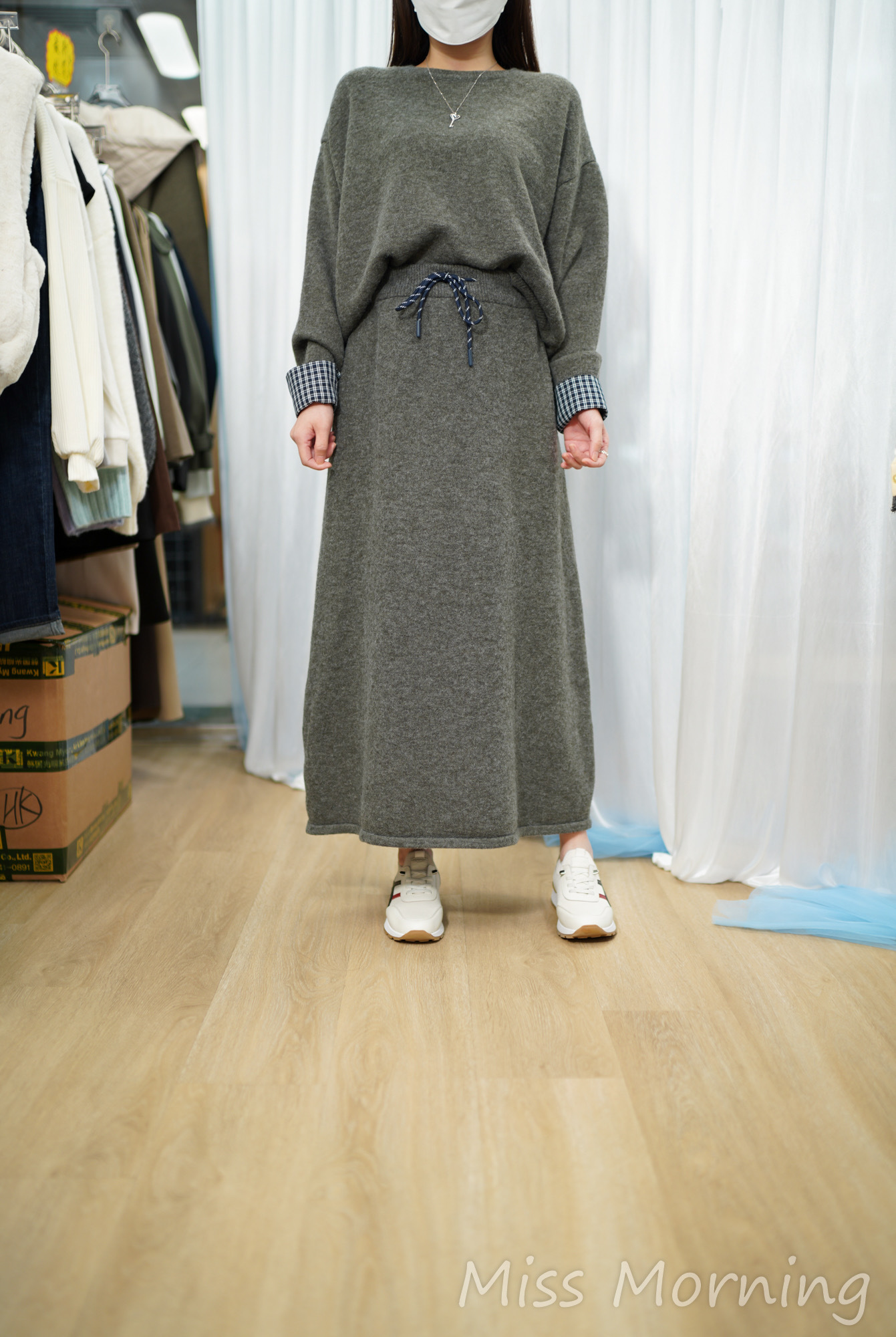 實用免襯針織一套兩件(14978)