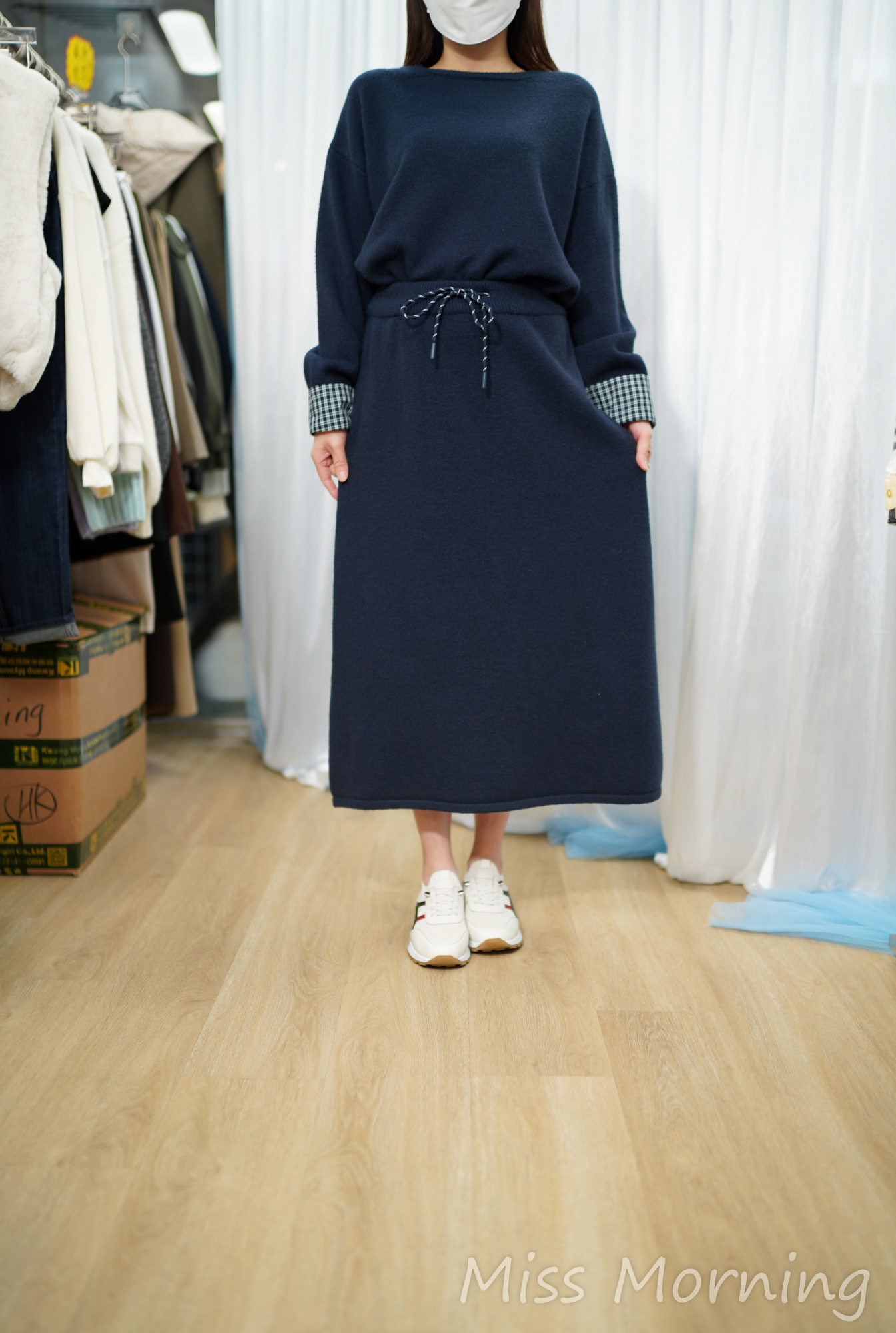 實用免襯針織一套兩件(14978)