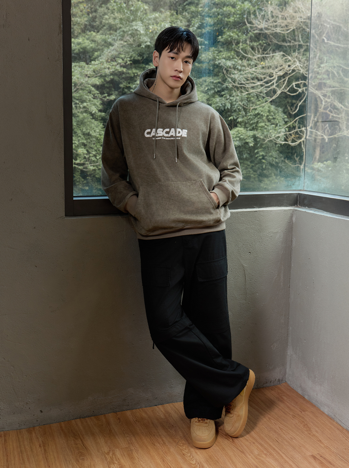 格紋肌理快拆褲