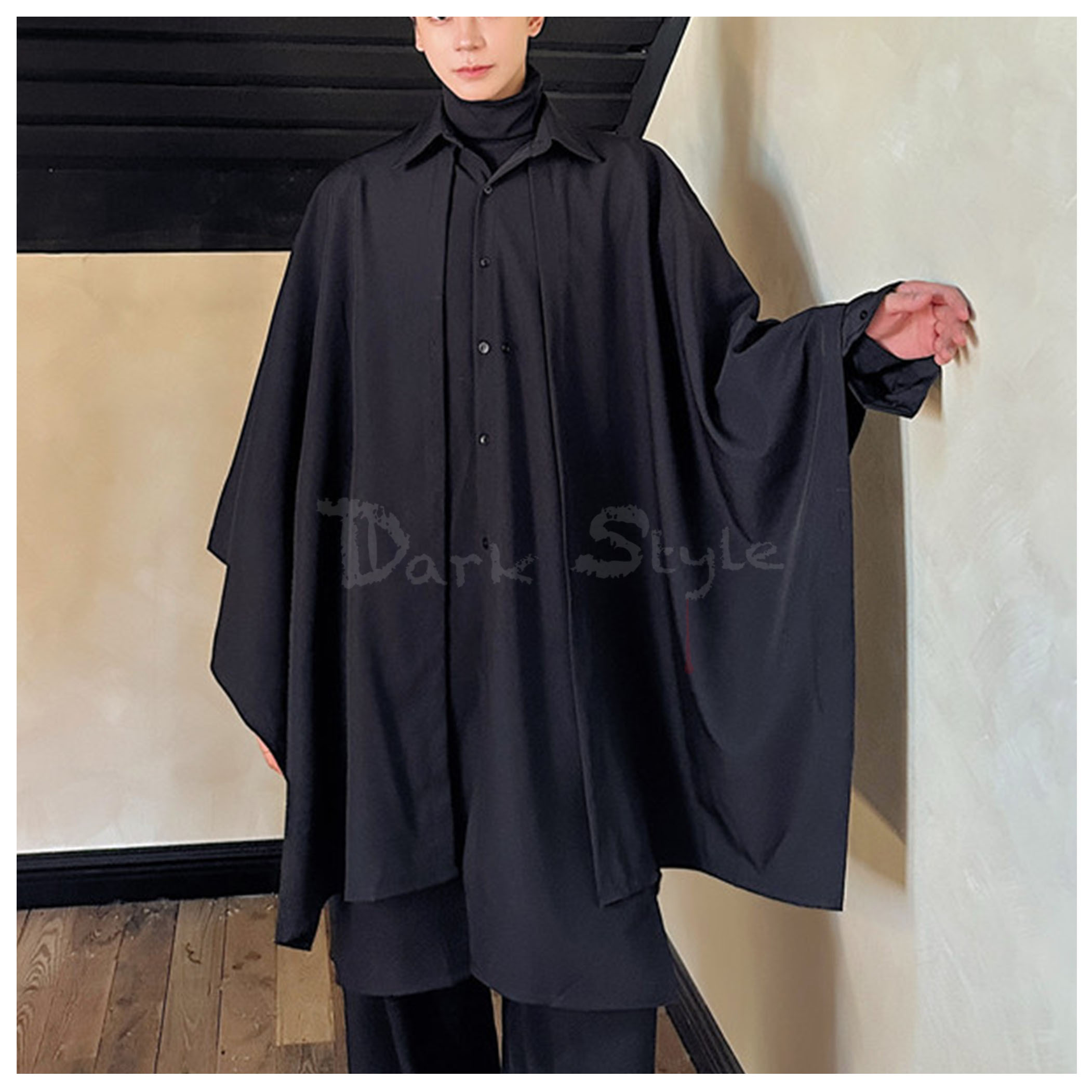 霍格-英倫襯衫領斗篷(二件式/暗黑學院風)