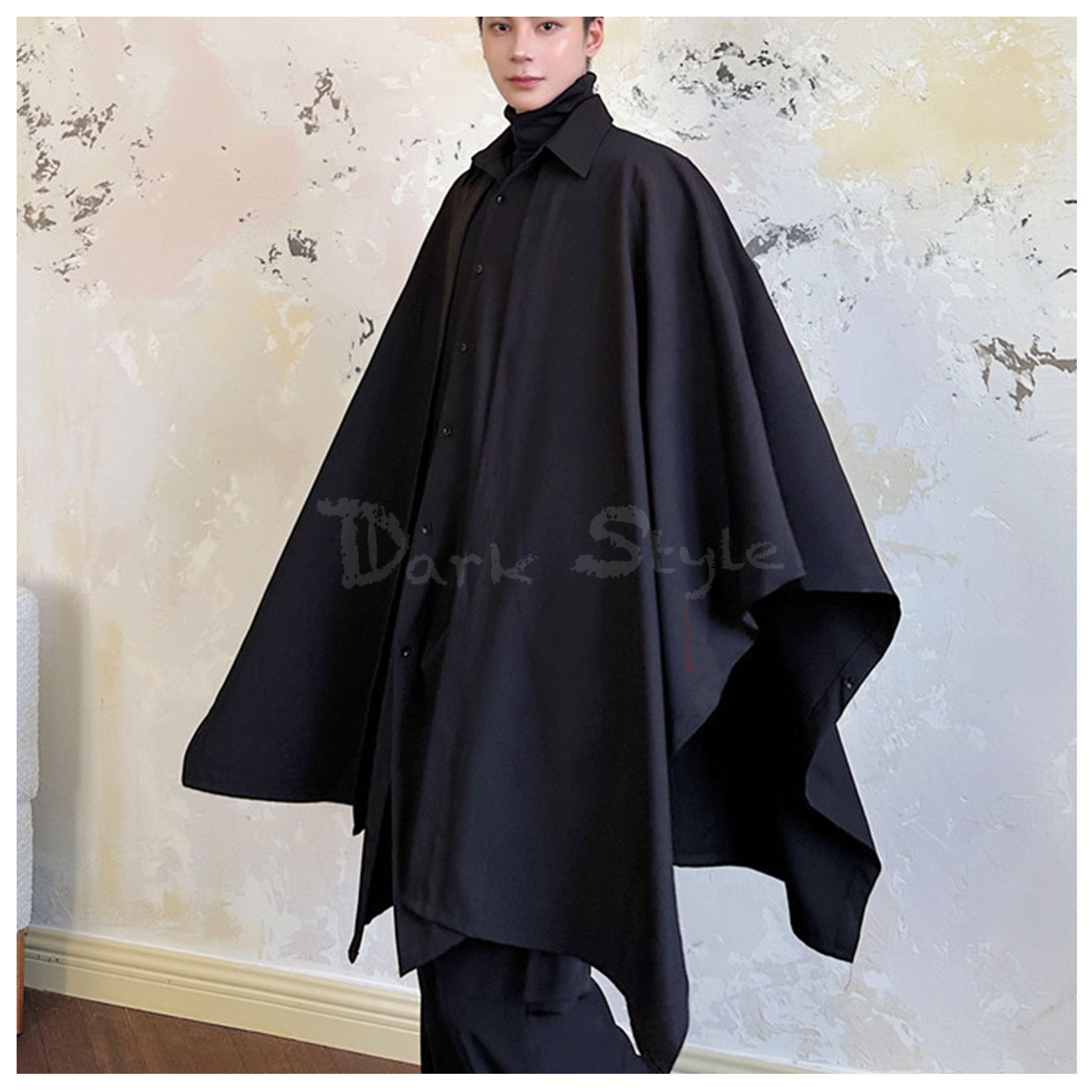 霍格-英倫襯衫領斗篷(二件式/暗黑學院風)
