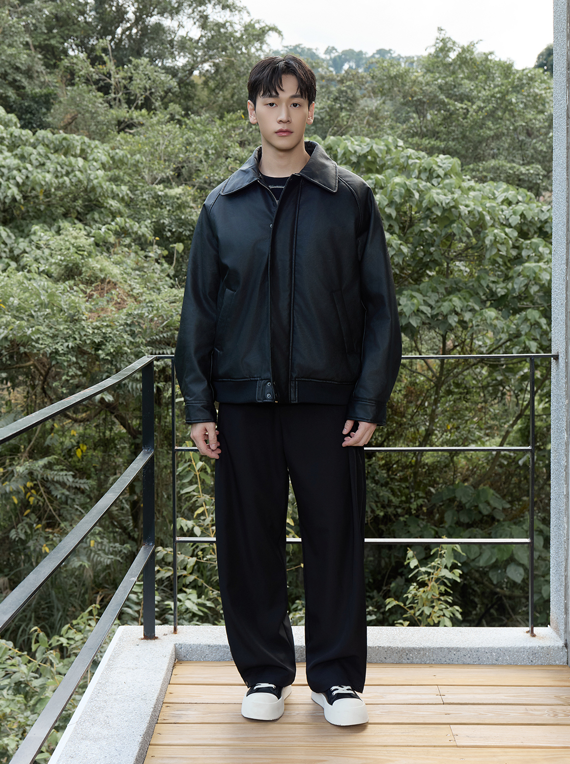 【期間限定】毛領皮革飛行外套