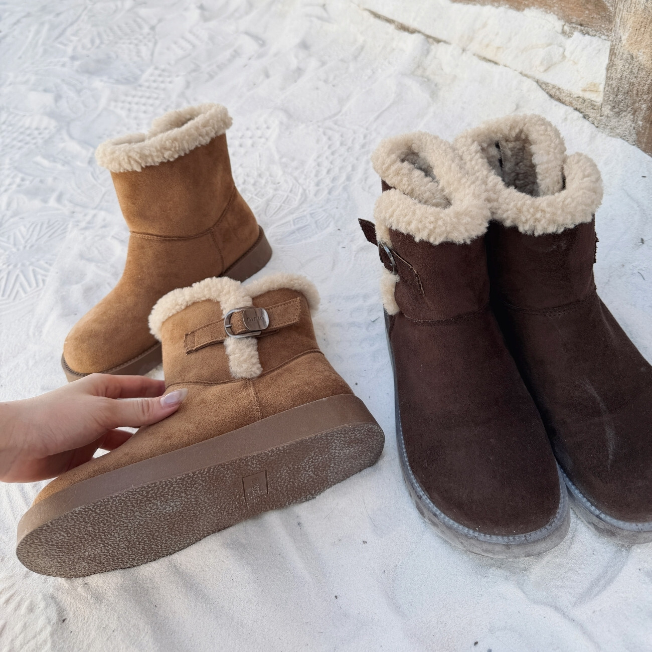 【雪地日常款】DOMISS 羊羔毛 內刷毛 短筒 雪靴 靴子(現貨)