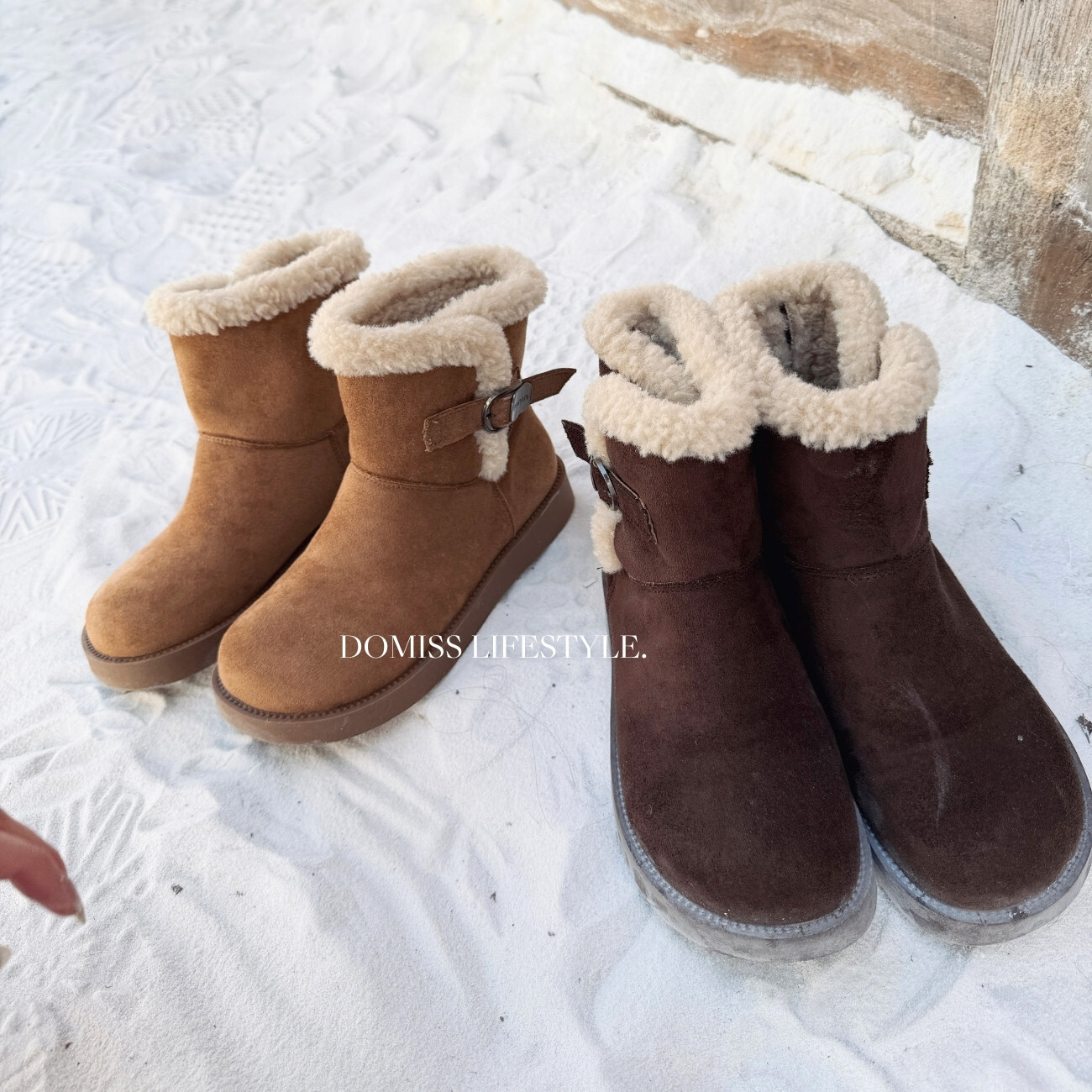【雪地日常款】DOMISS 羊羔毛 內刷毛 短筒 雪靴 靴子