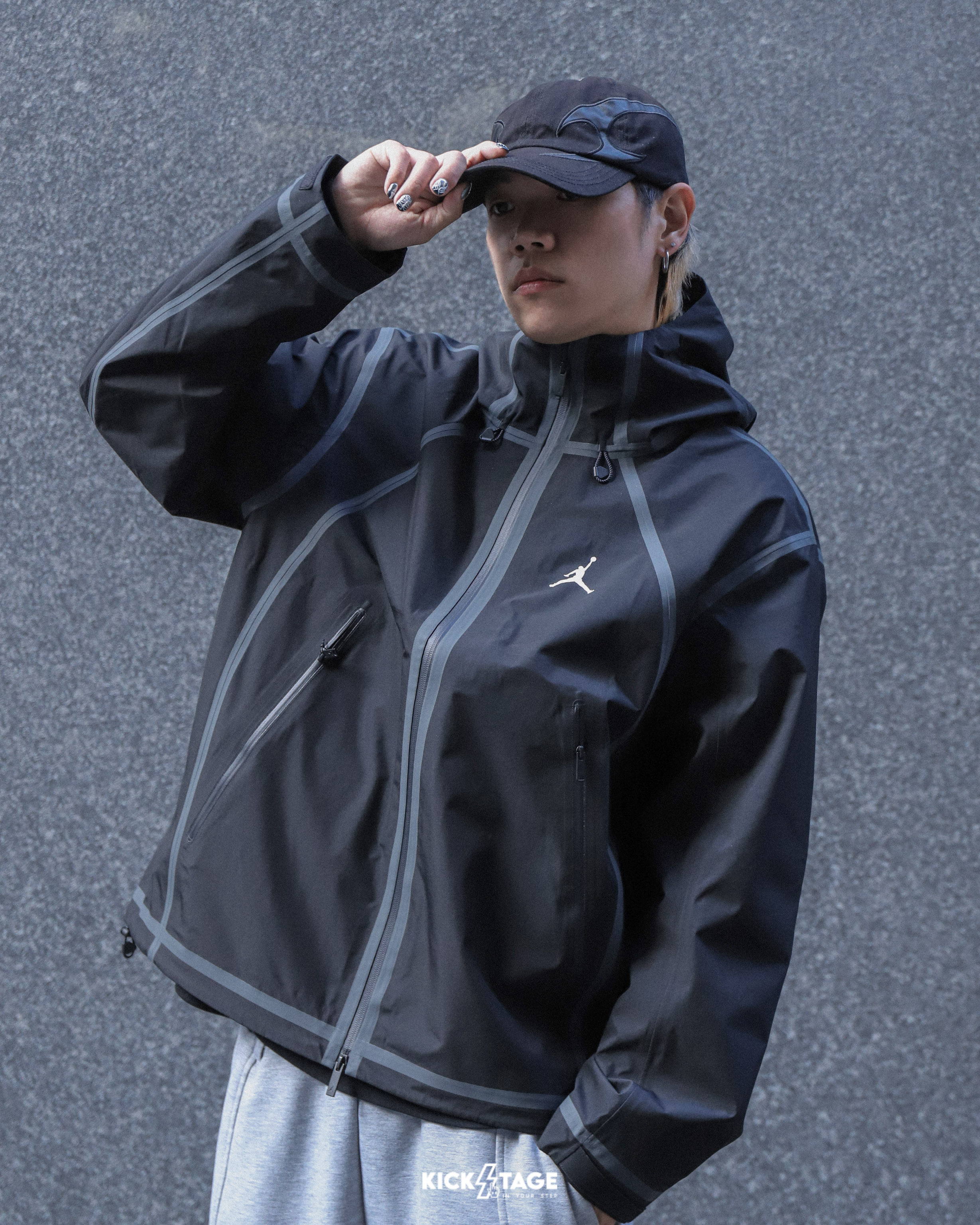 男款 NIKE JORDAN FLIGHT GTX GORE-TEX 3L 黑 防水 防風 雙拉鍊 抽繩 戶外 衝鋒衣 外套【HV0769-010】NKTF