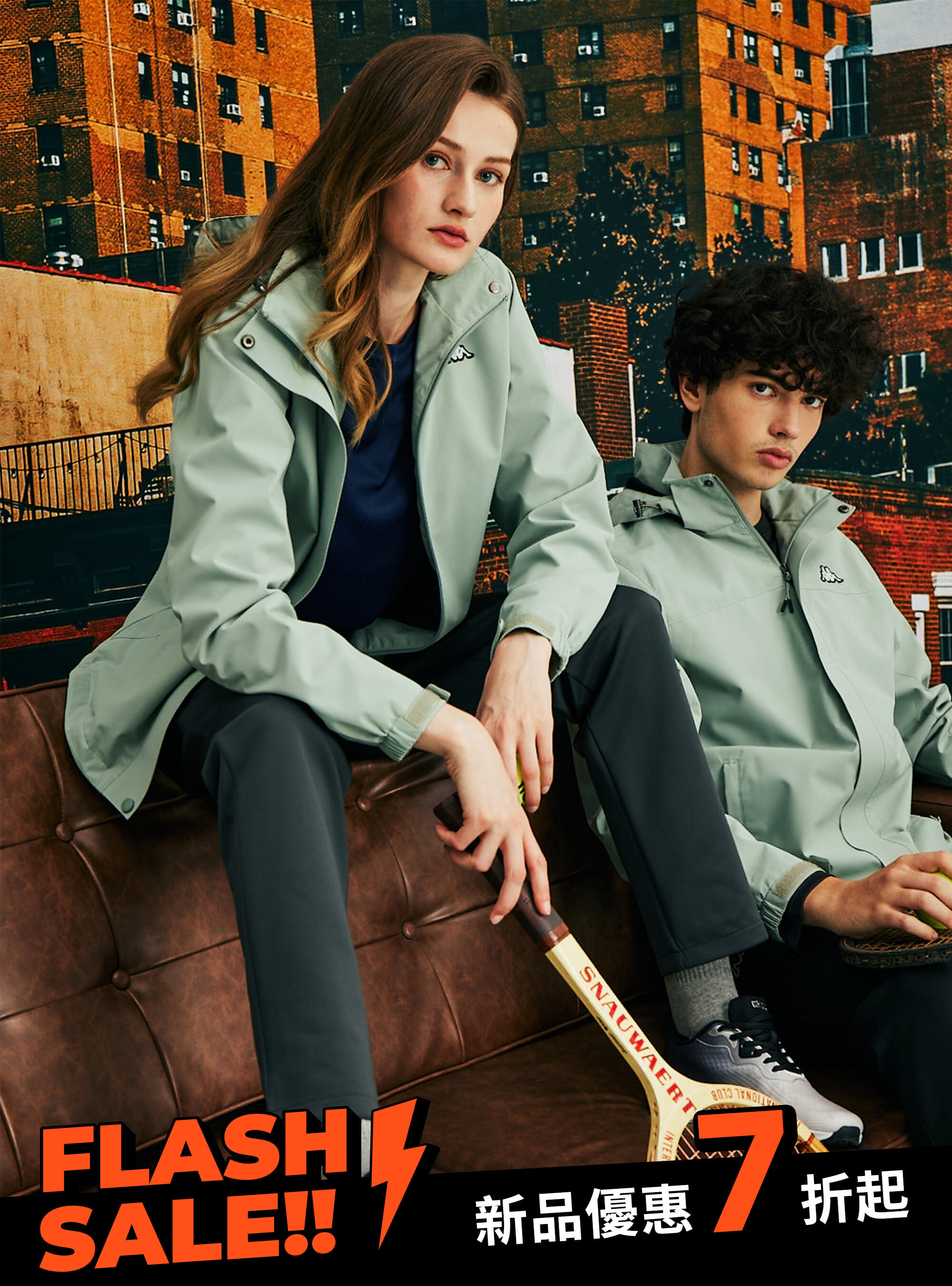 女款  8K防水雙層連帽風衣