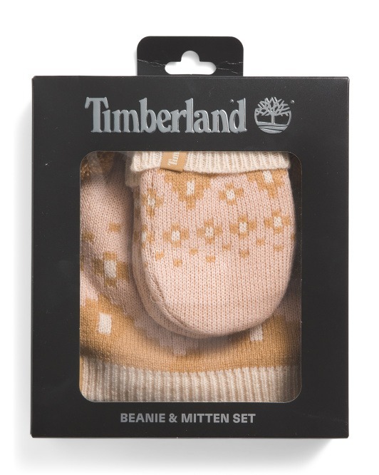 【預購】Q121515 TIMBERLAND Fair Aisle 毛球針織帽與手套套裝