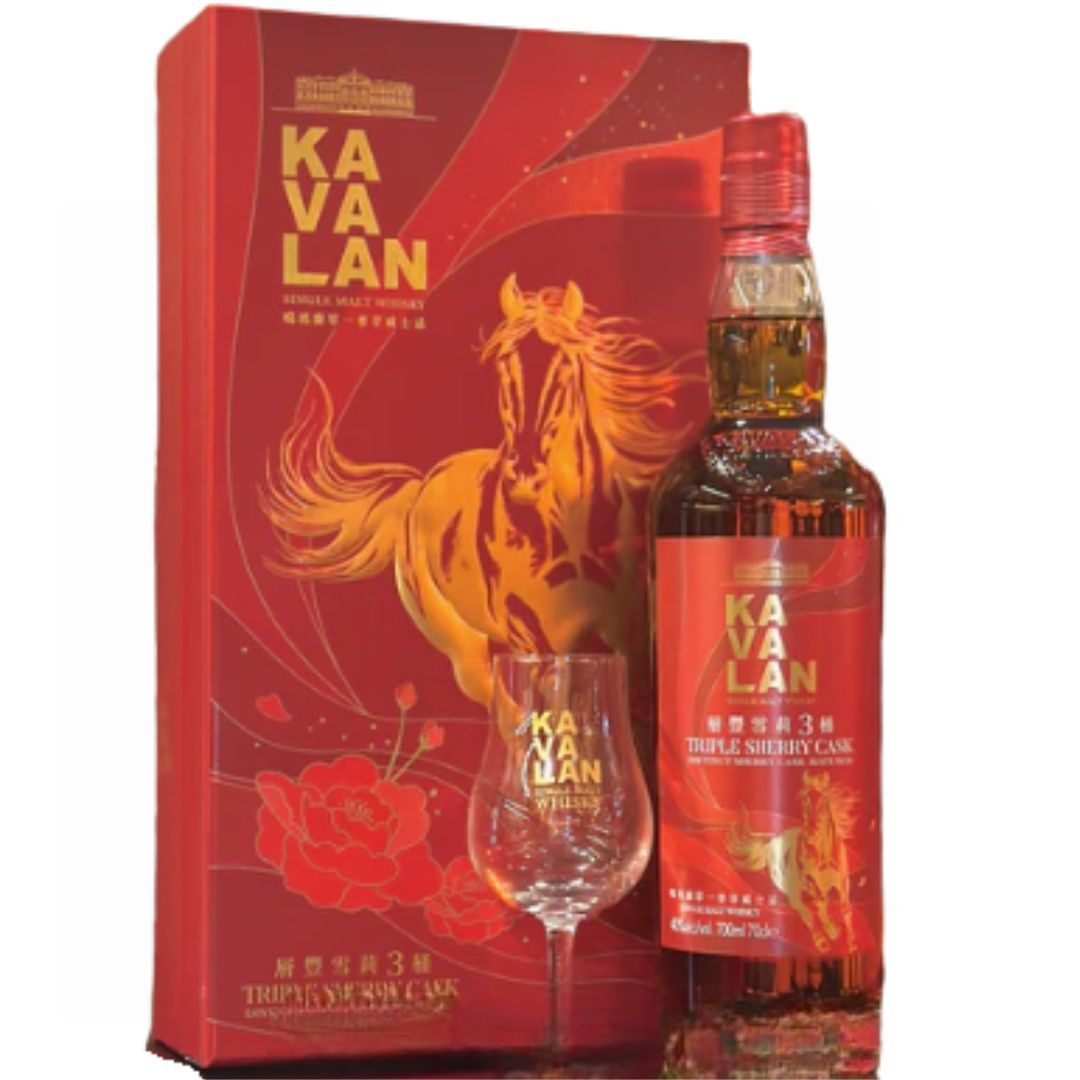 Kavalan Triple Sherry Cask 2026 CNY Gift Set 700mL with Glass