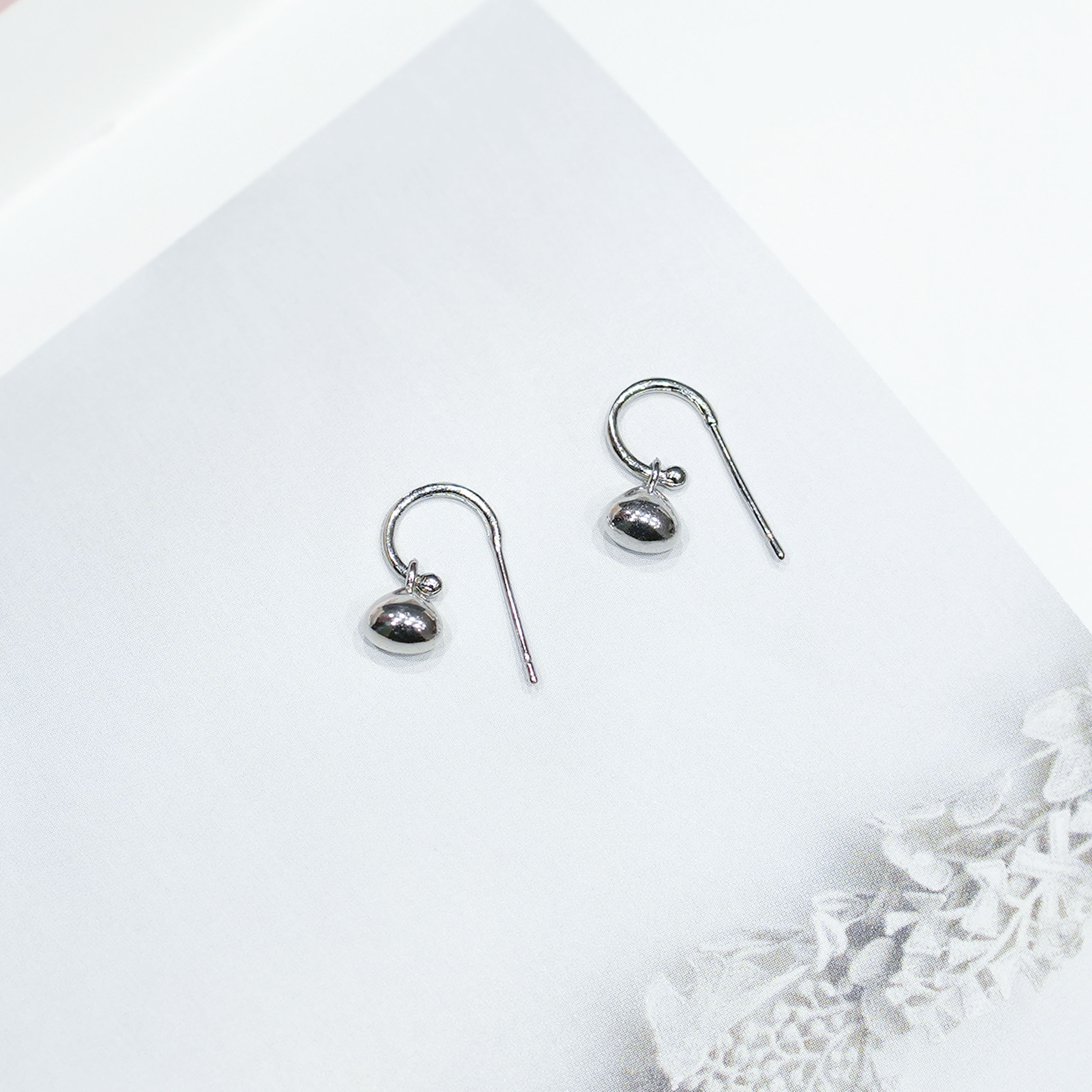 簡約銀豆子耳墜
