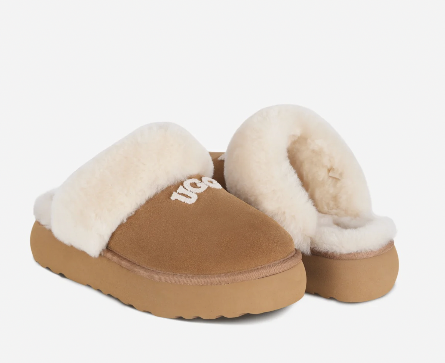 【2色入】UGG Ozlana Logo Cake-Shaped Platform Slipper (Detachable Feature)