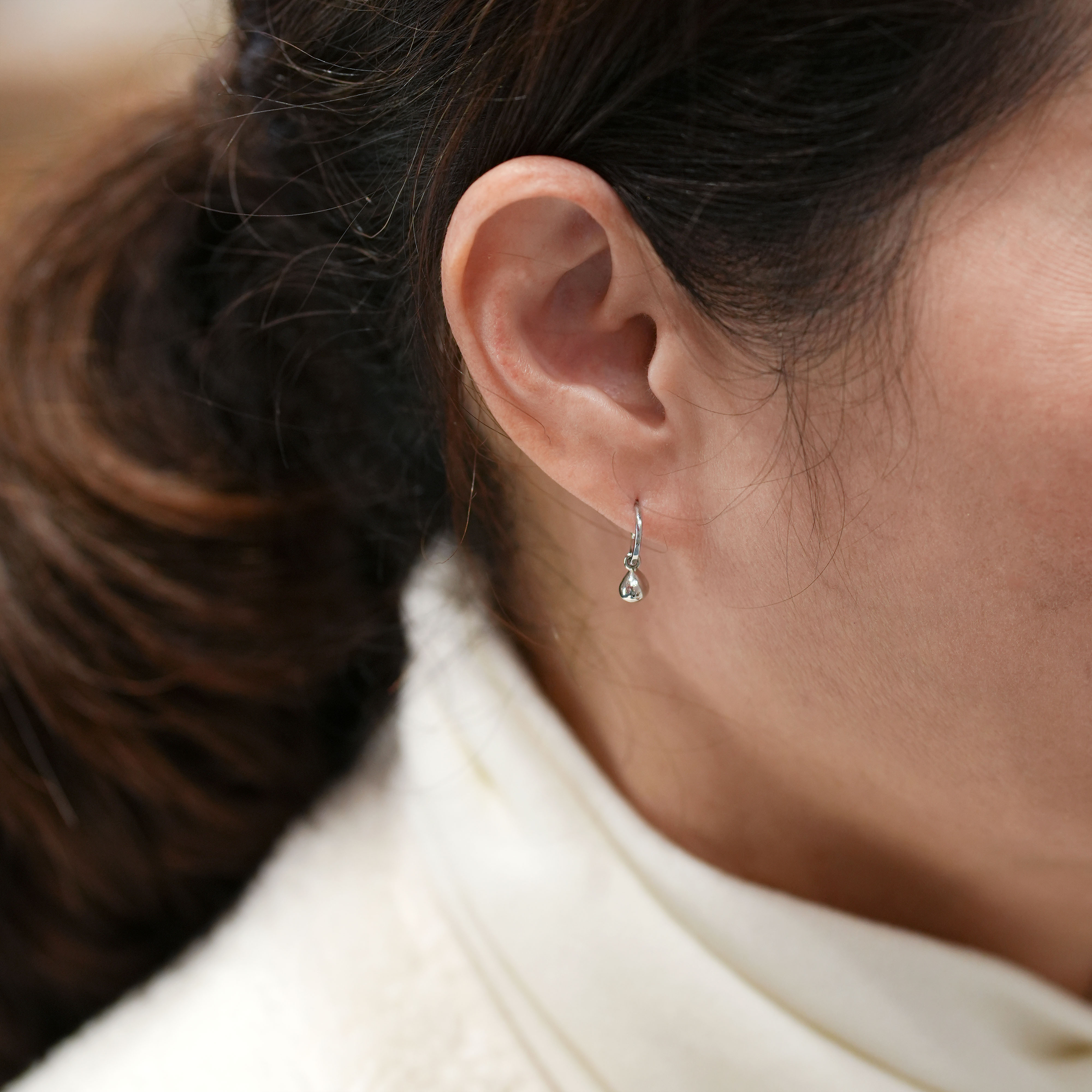 簡約銀豆子耳墜