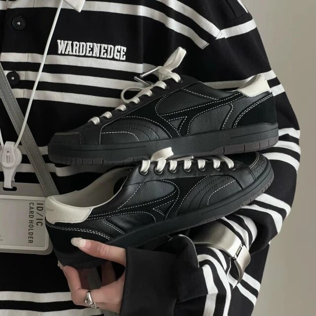 KTQ STORE ‧ MIZUNO 美津濃 CT CLUB 全黑 奶油白 皮革 外縫線 復古薄底鞋 D1GH261005