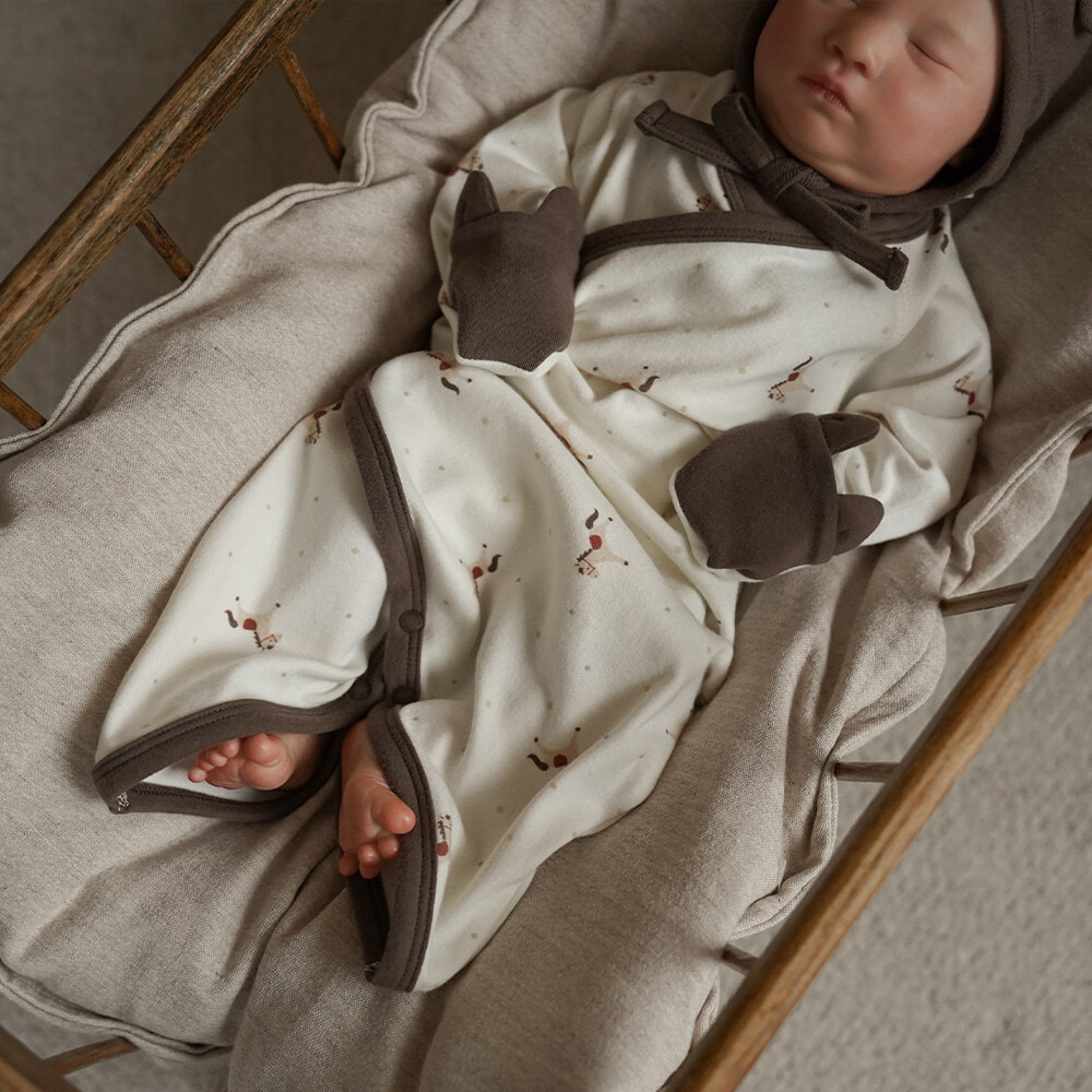 Pony 新生兒長袖連身衣