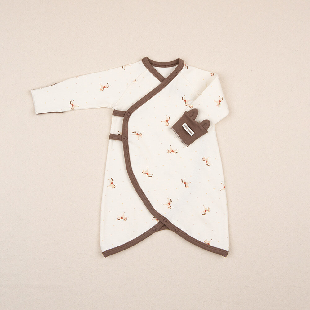 Pony 新生兒長袖連身衣