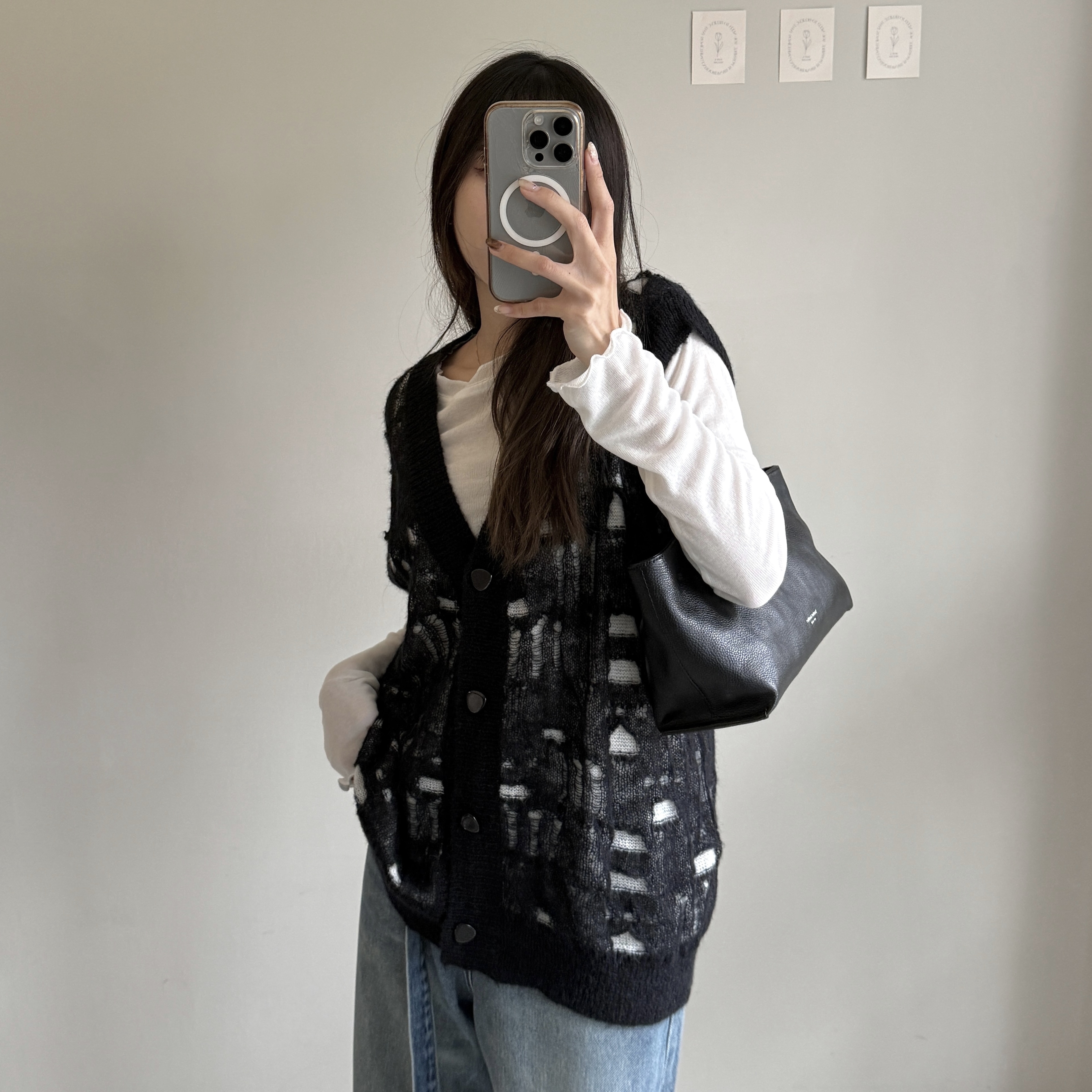 高品質亂砂感背心