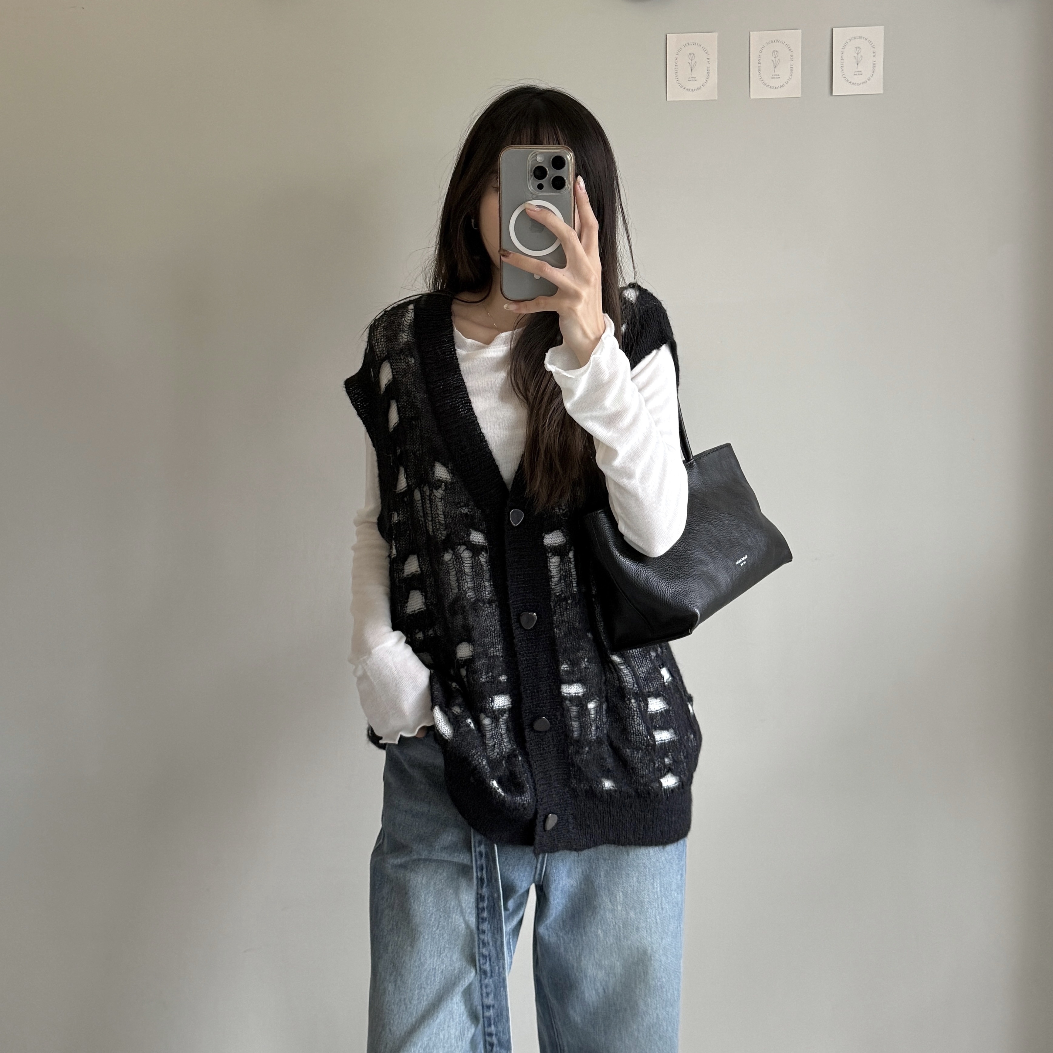 高品質亂砂感背心