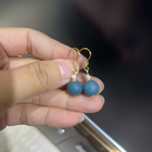 1216GZ43-合香GZ-湖藍龍梅S925耳鉤 1條（A43）