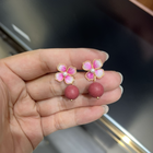 1216GZ73-合香GZ-龍瑞桃之夭夭耳釘 1對（A73）