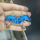 1216GZ77-合香GZ-花蕊夫人花開富貴點翠耳鉤 1對（A77）