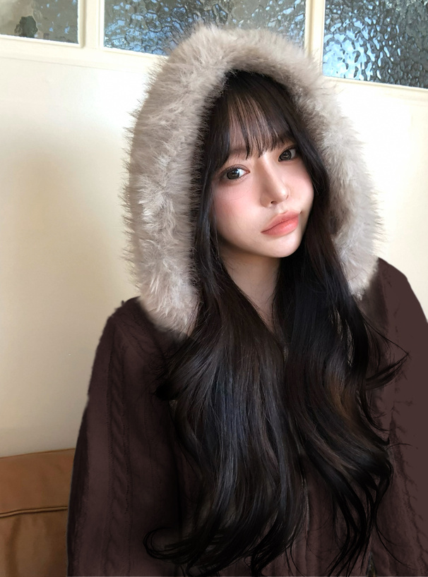 GRL 毛毛連帽針織衫