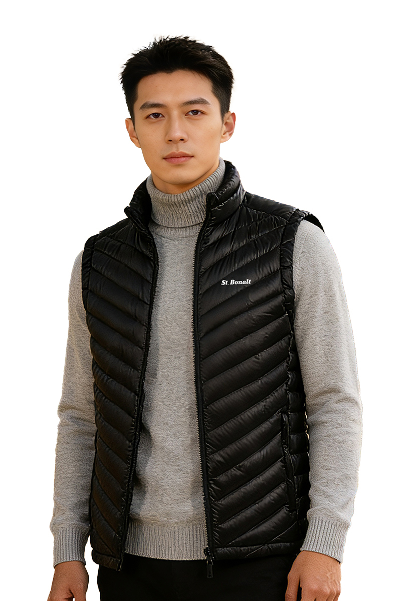 頂級白鵝絨 立領羽絨背心│男款 FM9027  (保暖背心  透氣  防風)