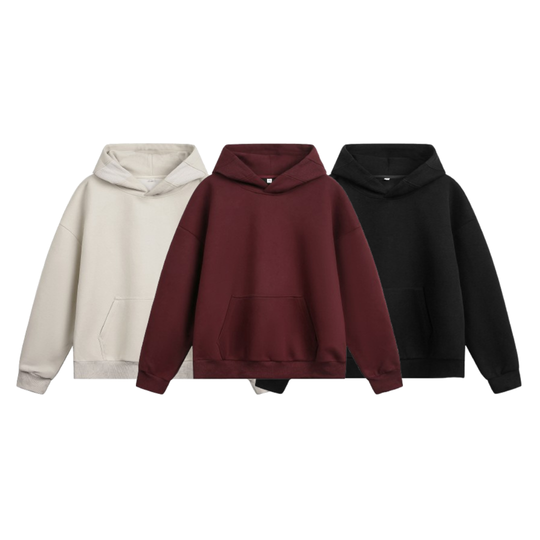 美式BOXY素面基礎厚磅寬短帽T BMW3951