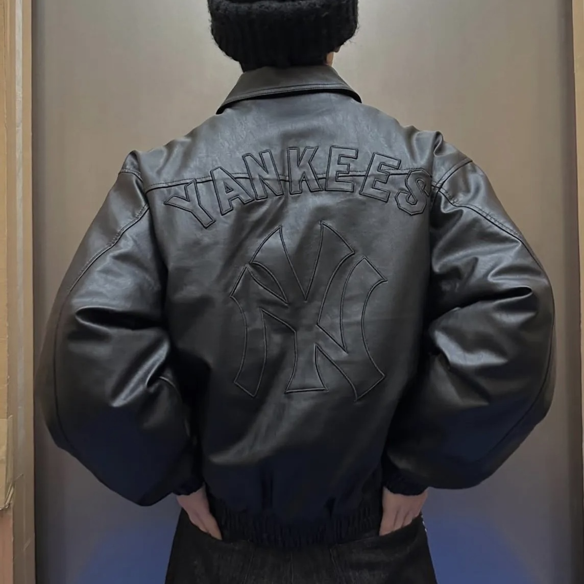 MLB x PERUSHU 拼接刺繡標誌 皮外套 加厚 夾克 聯名款 三款 99766126