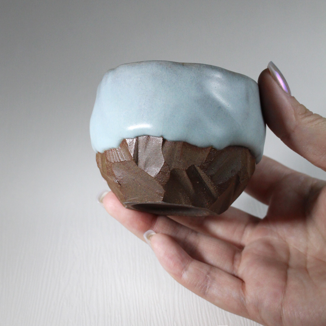 青悠岩韻半釉品茗杯