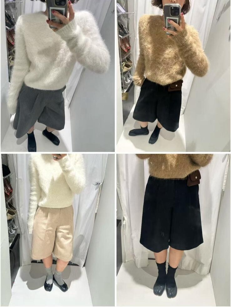(現貨)OS03  韓風羊毛褲  腰 25 -34  HIP46  長23   $569 (一口價) WOOL50% POLY50%  校長自留款