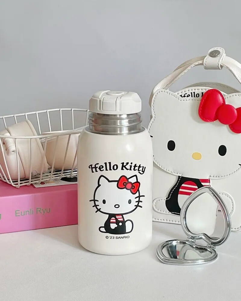 KTQ STORE ‧ Beddy Bear x Sanrio Hello Kitty 凱蒂貓 杯子 彈蓋式 保溫杯 禮盒組 6974042967833