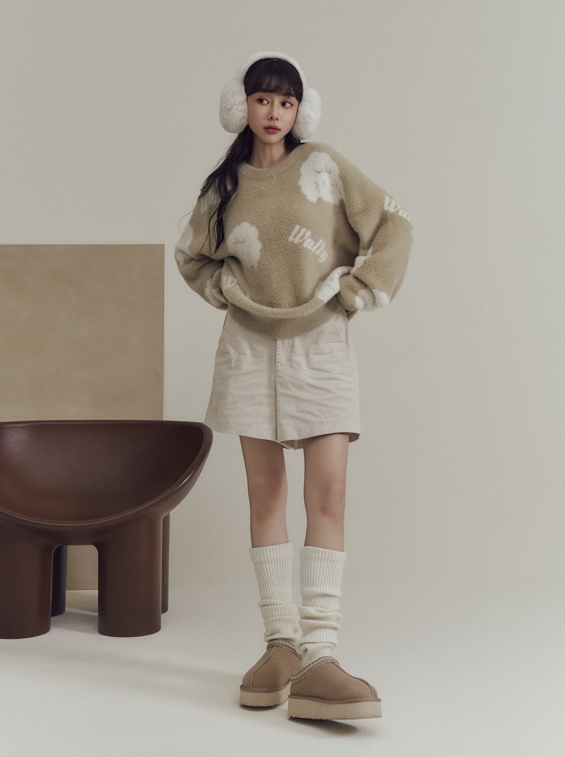 滿滿軟軟兔文字毛絨毛衣