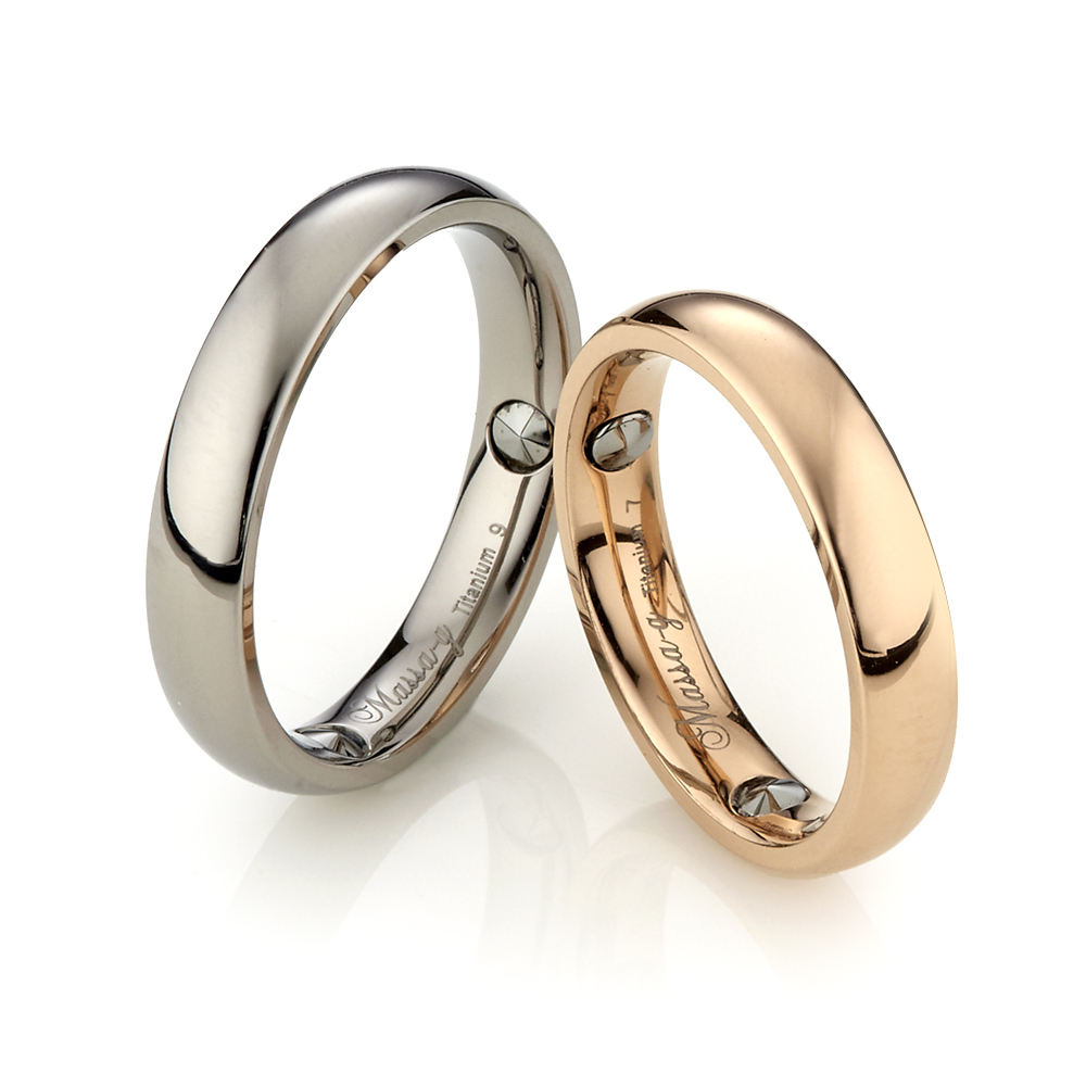 MASSA-G 純鈦系列【鈦金純愛】鈦金戒(鑲嵌2個鍺)