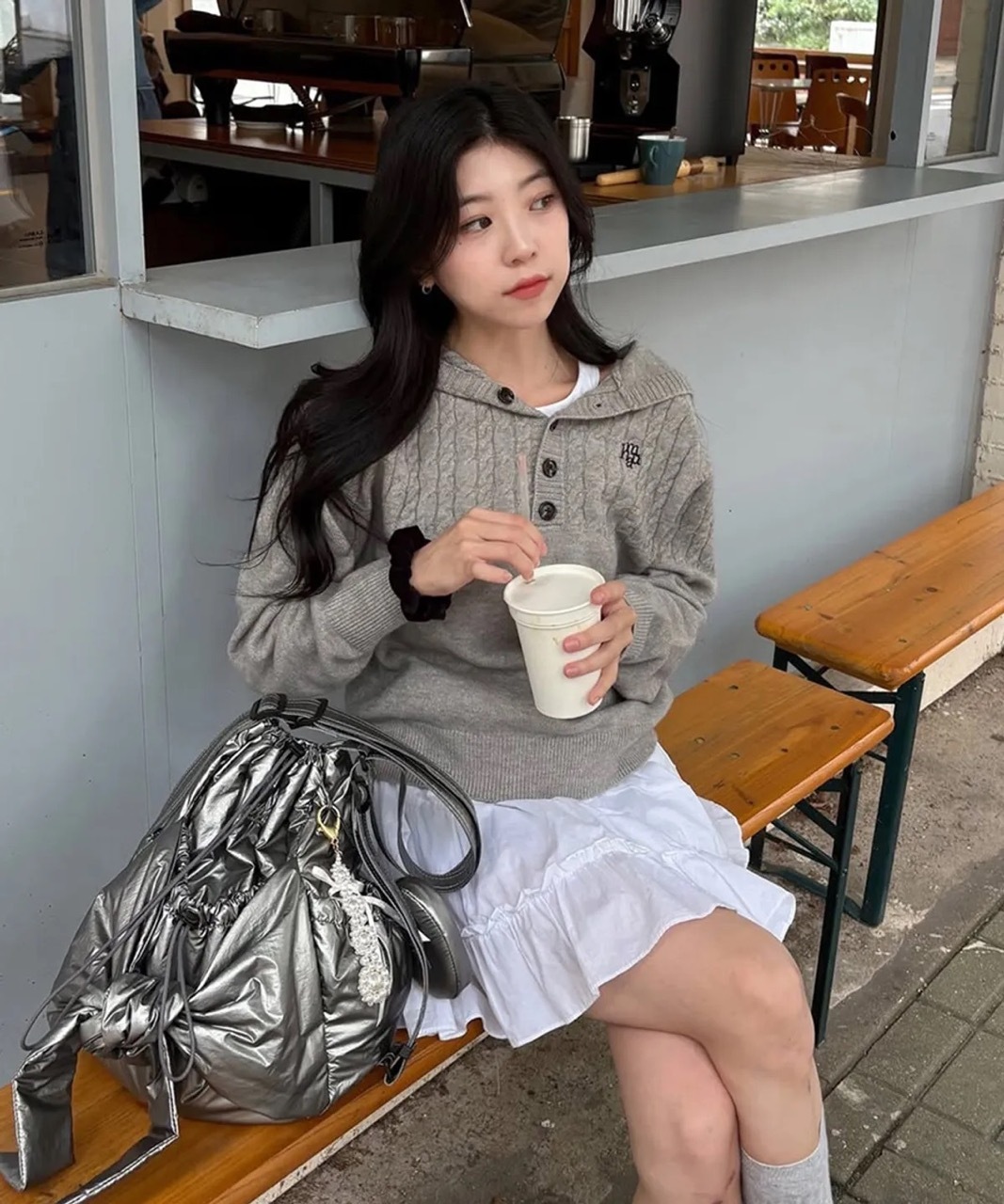 🇰🇷 MUAHMUAH 半開襟 針織衫 針織衣 毛衣 連帽毛衣 連帽針織衫 麻花紋 / 預購