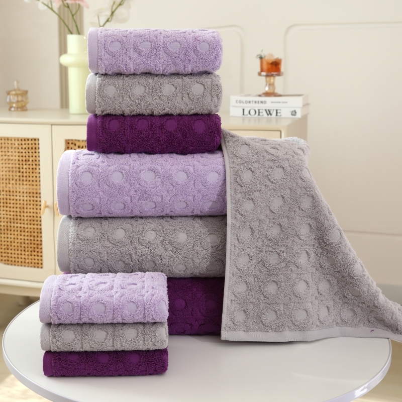 純棉毛巾 -圓點款大毛巾