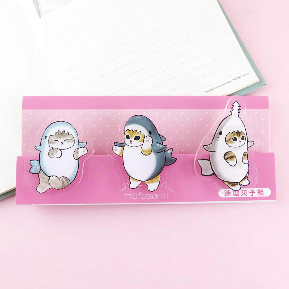Mofusand貓福珊迪-3入造型夾 (鯊鯊)