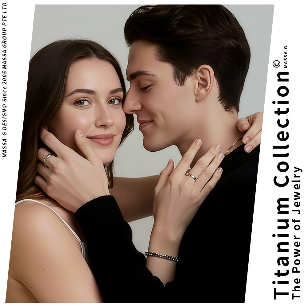 MASSA-G DECO系列 鈦金純愛 玫瑰金+銀 鈦金對戒