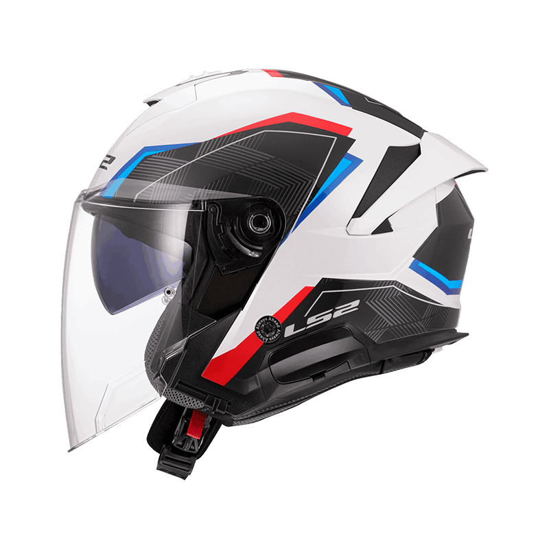 LS2 OF618 VERSO II AIR 亮白紅 3/4帽款 內墨片