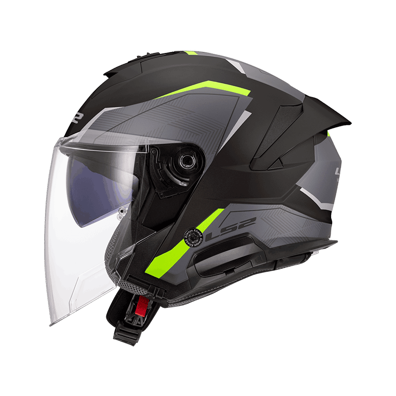 LS2 OF618 VERSO II AIR 消光灰黃 3/4帽款 內墨片