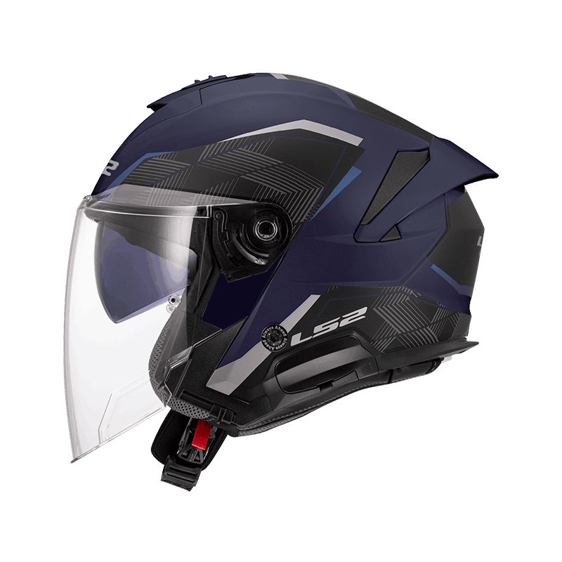 LS2 OF618 VERSO II AIR 消光藍 3/4帽款 內墨片
