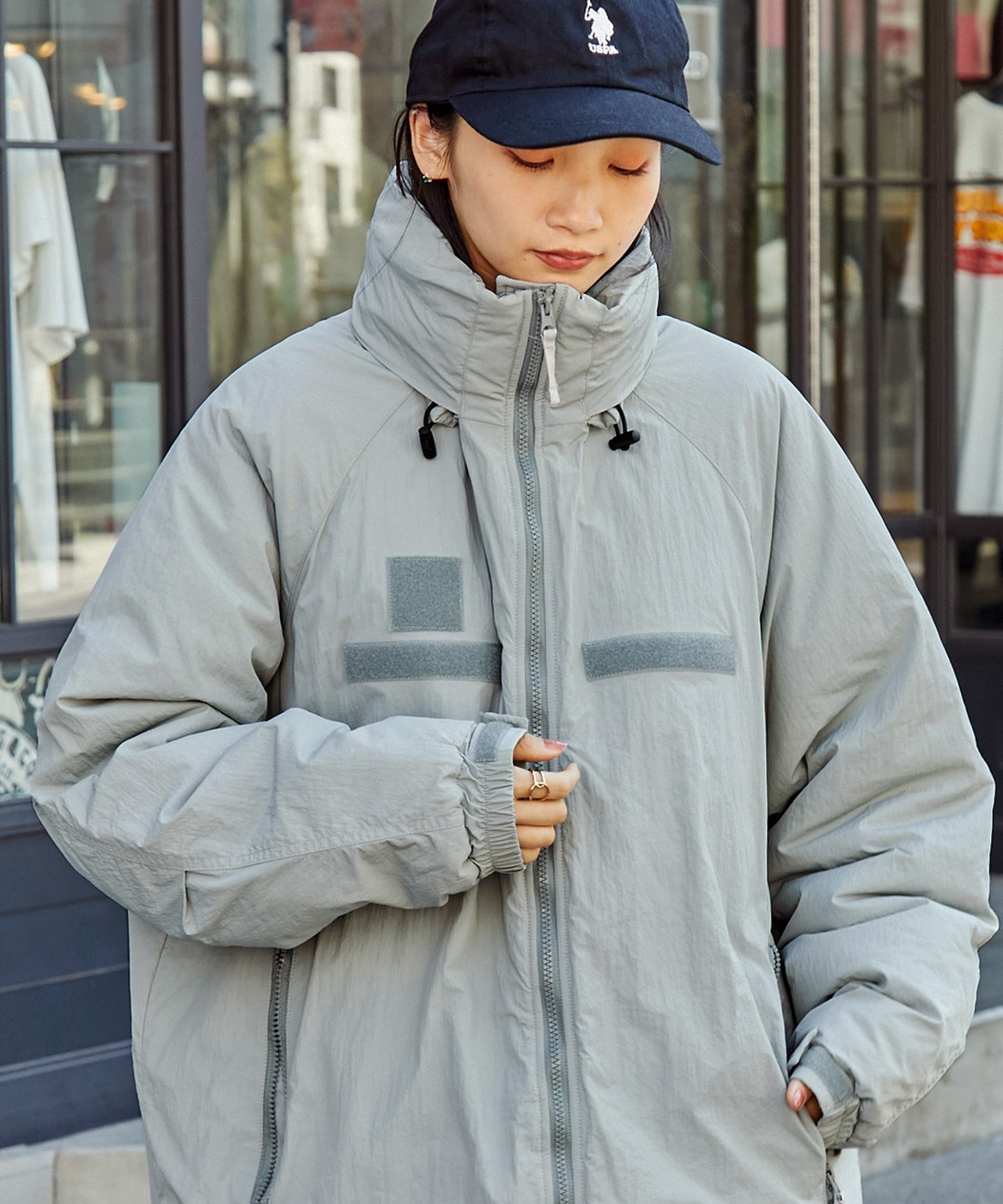 #預購 日本限定 MONO-MART 2WAY 防潑水尼龍 寬版 軍事風短版鋪棉外套 三色