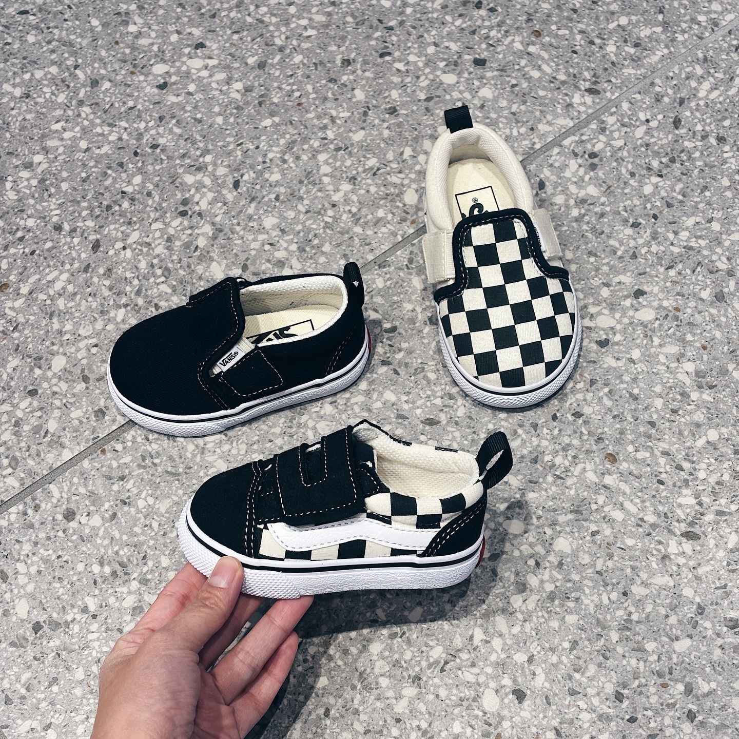 Vans Old Skool 日本限定 黑色 棋盤格 魔鬼氈 小童 中童 童鞋 V36TDL