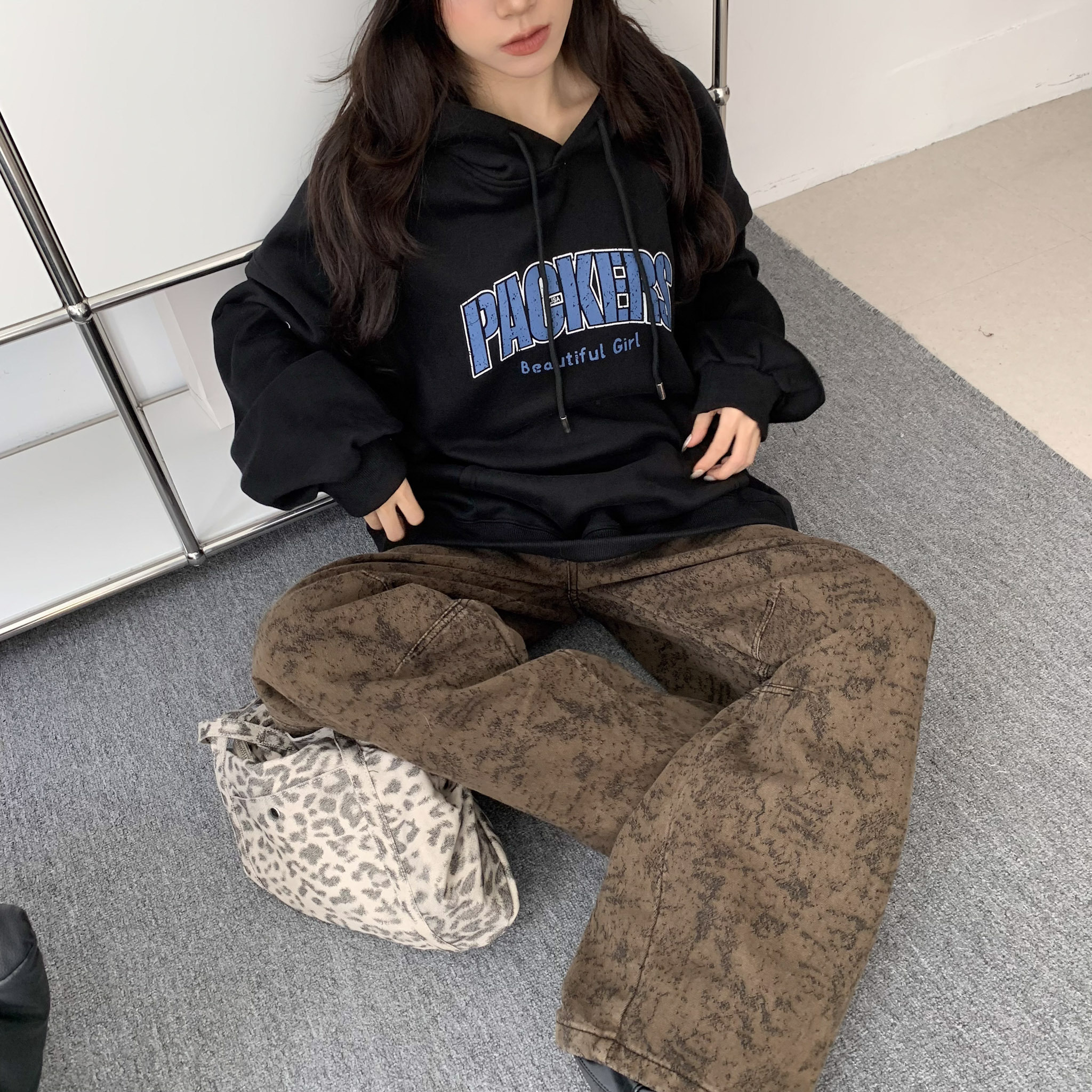 ISA_男友衣櫃系列! oversized大口袋字母帽TEE_59057