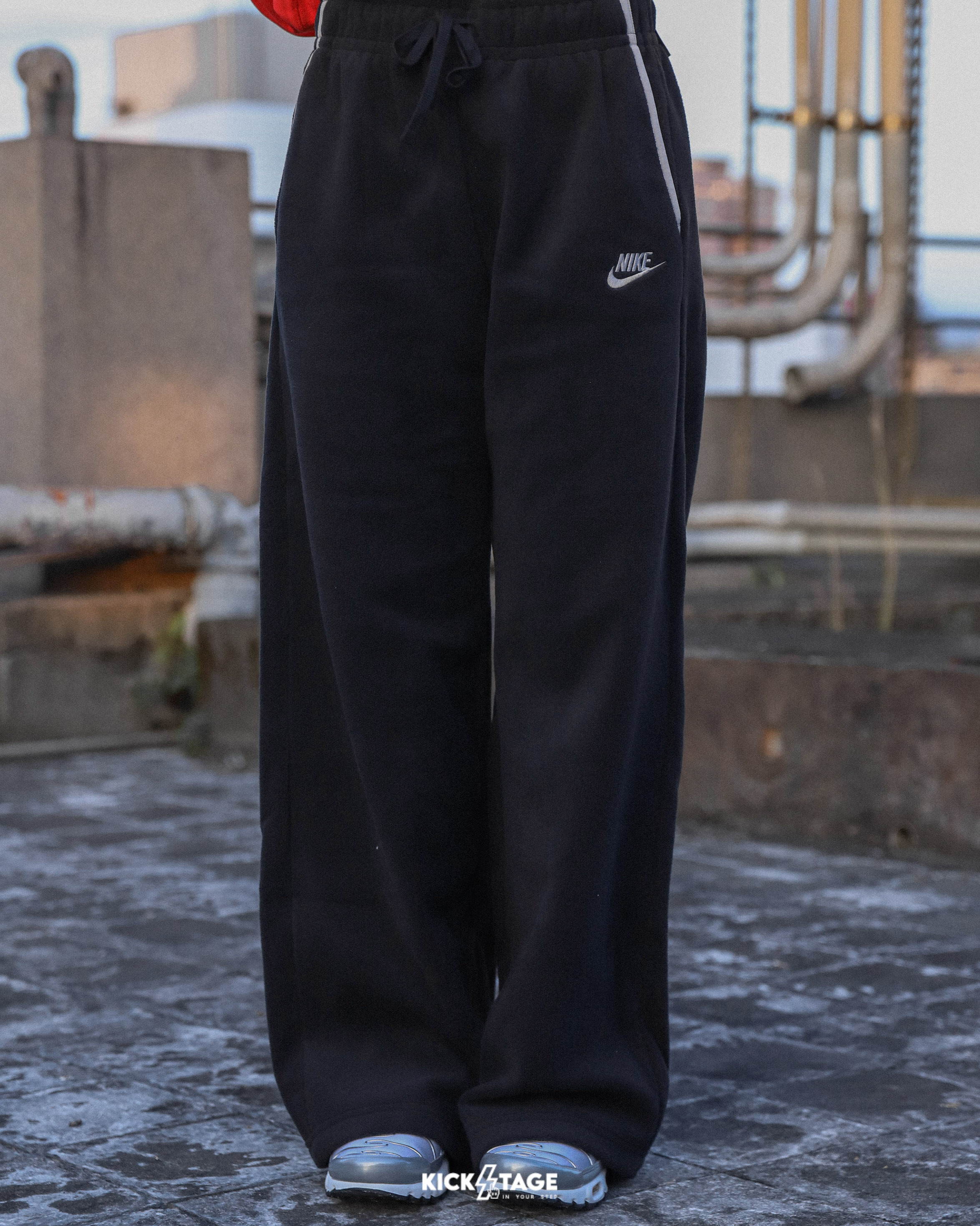 女款 NIKE NSW CLUB FLC CZY MR WIDE 黑色 刺繡LOGO 雙面刷毛 寬褲 長褲【HV2728-010】NKTF