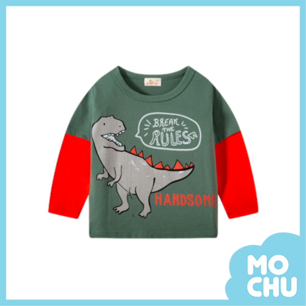 憨厚的暴龍拼接袖上衣