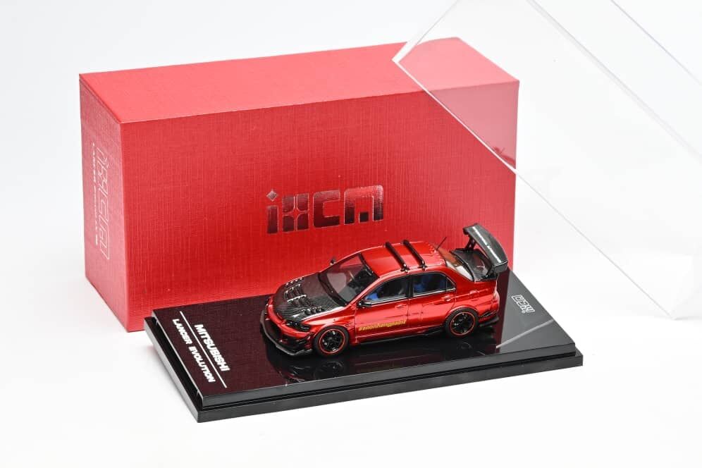預訂:1/64 iHCM64 Mitsubishi Lancer GSR Evolution 9 Red with Carbon Bonnet (iHCM64-008R)