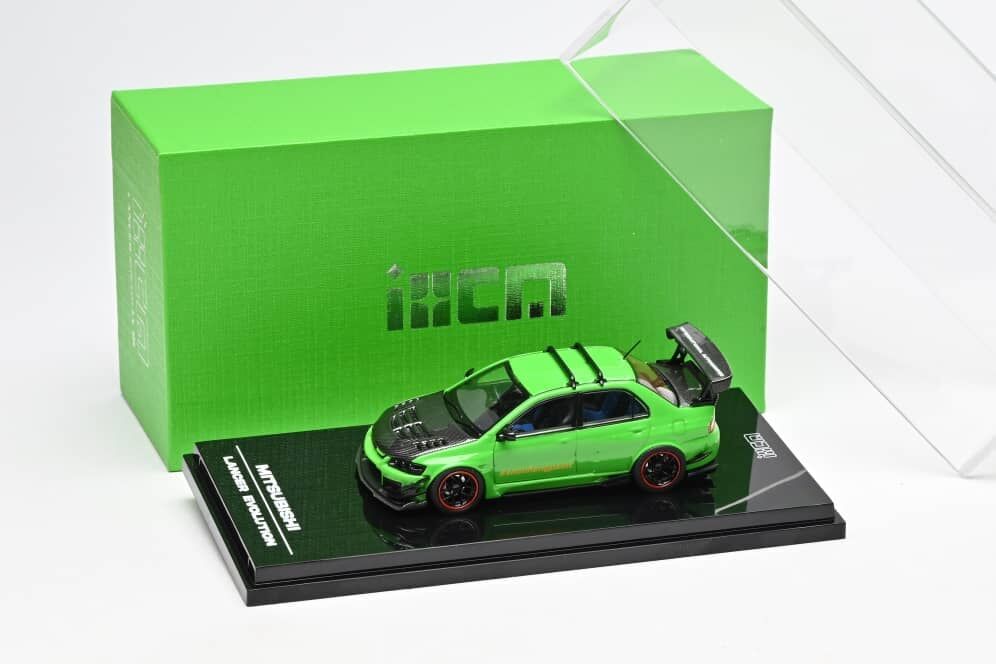 預訂:1/64 iHCM64 Mitsubishi Lancer GSR Evolution 9 Green with Carbon Bonnet (iHCM64-008G)