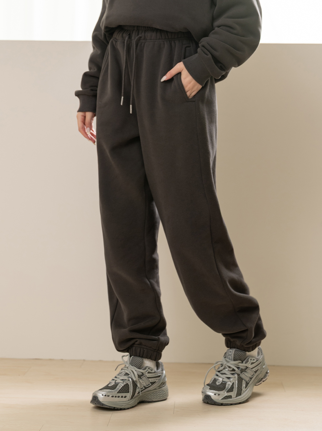 【期間限定】鬆緊內刷毛縮口長褲