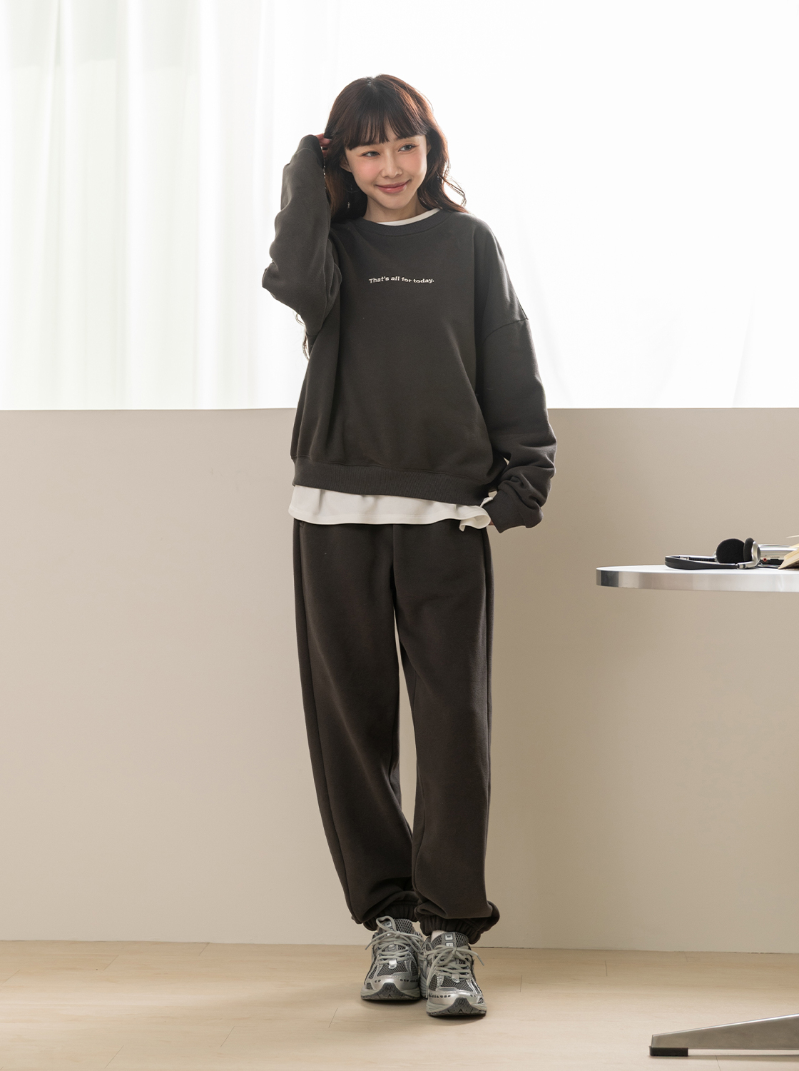 【期間限定】鬆緊內刷毛縮口長褲