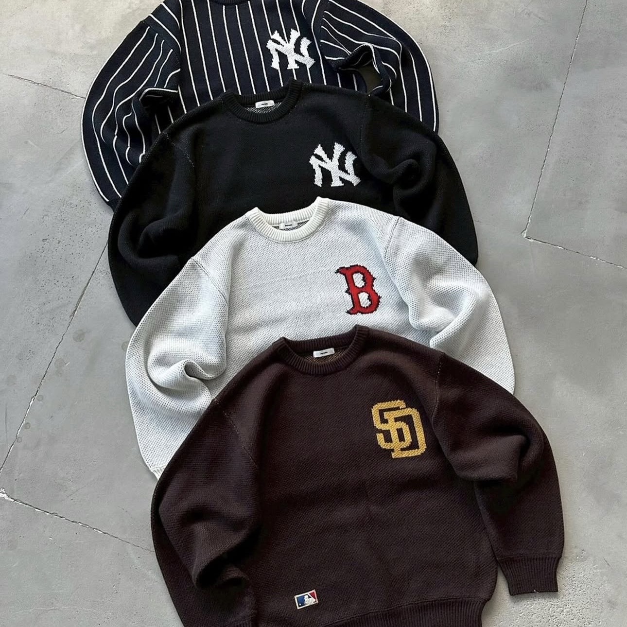 MLB x PERUSHU 針織大學T 長袖 上衣 共四款 聯名 日本代購 99766140