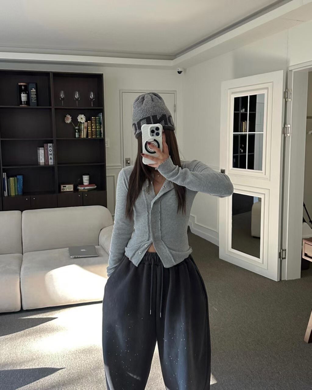 #AD32排釦合身上衣(黑/墨/杏/白/灰)